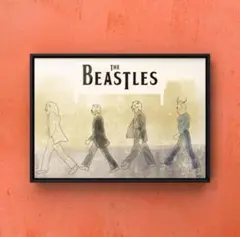 ★A4フレーム付き★オリジナル アートポスター BEASTLES インテリア