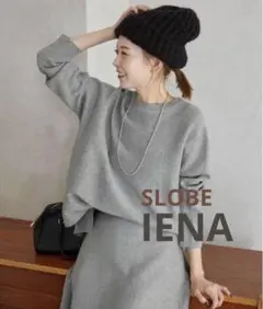 【美品】スローブ イエナ IENA コットンダブル フェイス ニット　グレー
