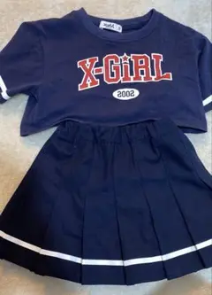 X-girl Stages カレッジロゴ半袖Tシャツ+プリーツスカート