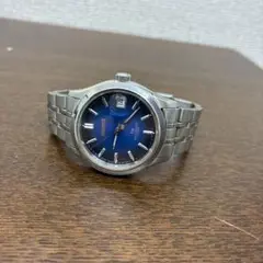 KENTEX 自動巻き 腕時計 青　稼動品