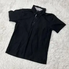 【c5475】COMME CA ISM ポロシャツ　ブラック　半袖