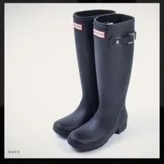 ◎美品◎ハンターロングレインブーツ　オリジナルツアートール　ネイビー　24UK5