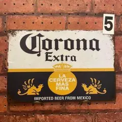 CORONA コロナビール 《5》レトロ ブリキ 看板 ☻