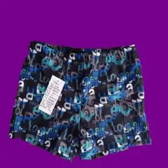 [新品]　メンズ　水着　水泳　パンツ　柄　XL　ブラック