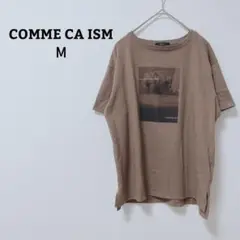 コムサイズム　Tシャツ　プリント　ジェンダーレス　半袖　綿混　薄手　М