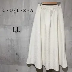 【コルザ】フレアスカート ギャザースカート　アイボリー　ポリエステル　LL