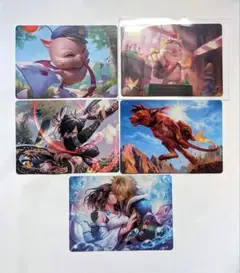 MTG　FF　イラストコレクション　サイン入り　箔押し　5枚セット