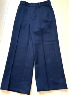GU ネイビー ワイドパンツ