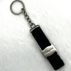 フェラガモ　キーホルダー　ブラック×シルバー　キャンバス地　ヴァラ　3301