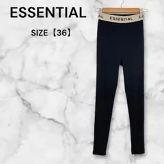 ESSENTIAL リブレギンスレギンス 36 ブラック ストライプ スキニー