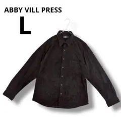 ABBY VILL PRESS ブラック長袖シャツ Lサイズ　メンズ　ネルシャツ