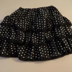 水玉模様☆ウエストゴム軽いフリルスカート