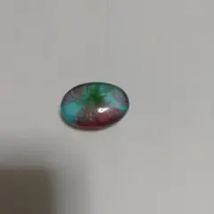 オーバル型 帯留め 青赤グラデーション