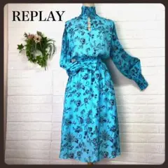 未使用タグ付き✨REPLAY リプレイ シャーリング ワンピース 長袖