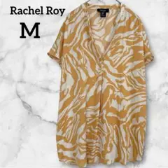 良品✨Rachel Roy 【M】　ゼブラ柄 半袖シャツ　Ｖネック　アニマル柄