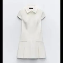 ボックスプリーツ　シャツワンピース　ドレス　zara
