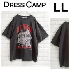 【未使用】ドレスキャンプ 刃牙 コラボ 集合 かすれ Tシャツ ブラック LL