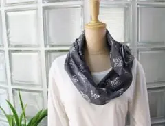 甘撚りダンガリー小花刺繍柄 スヌード