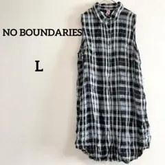 即購入OK✨NO BOUNDARIES【L】ノースリーブシャツワンピース