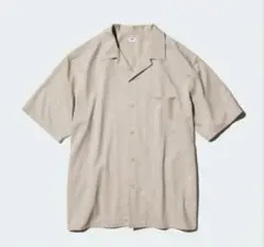 美品！ユニクロ オープンカラーシャツ 半袖 XL ベージュ