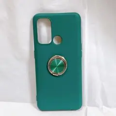 OPPO Reno5 A グリーン ソフトケース リング付き 保護カバー