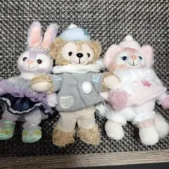 ダッフィー＆フレンズ　ダンシングスノーフレークス　ぬいぐるみバッチ3体セット