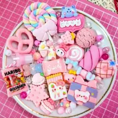 A762-デコパーツ　まとめ売り　ロリポップ　ピンク系