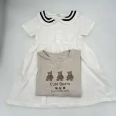 120㎝　セーラーワンピース　ベアTシャツ　2点　Y135