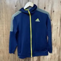 【 3031番】adidas ジャージ　160cm ネイビー　フード付き