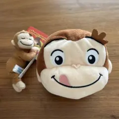 Curious George 顔型ポーチとぬいぐるみ