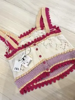 最終値下げ　ZARA ザラ　ハート　ニット　トップス　L マルチカラー