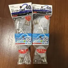 オーム電機 ミニクリプトン電球 E17/60W形2個入 ホワイト×1クリア×1他