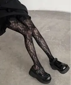 chuclla チュクラ フラワーレースタイツ ブラック