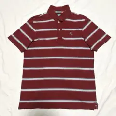 Abercrombie & Fitch 赤 ストライプ ポロシャツ M ボーダー
