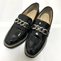 PAGEBOY ページボーイ レディース ローファー 靴 厚底 ブラックエナメル