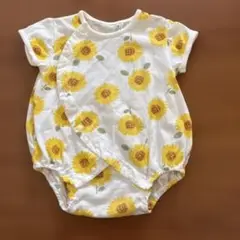 ひまわり柄ロンパース 60cm