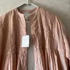 新品未使用CRAFTベビーピンク刺繍ロングシャツワンピース❣️