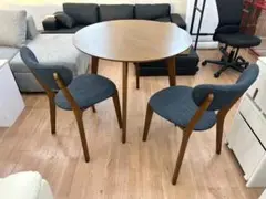 【福岡市限定】ダイニングセット ロウヤ家具 テーブル ダイニングチェア×2