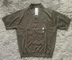 ユニクロ ウォッシャブルニットポロセーター半袖　 OLIVE L