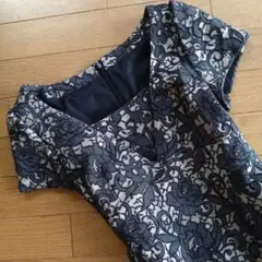 ダイアグラム(Diagram)ワンピース(半袖)ミニ 総ラメ入り 総花がら刺繍