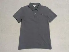 美品 LACOSTE ラコステ ポロシャツ ダークグレー 鹿の子 日本製 古着