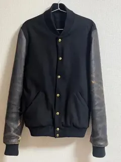 中古 PIGALLE ピガール ウールレザー スタジャン バーシティ ジャケット