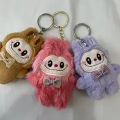 Labubu(ラブブ)ぬいぐるみストラップ　キーホルダー3個セットK