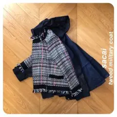 sacai∬Tweed Docking Military Coat Jacket
