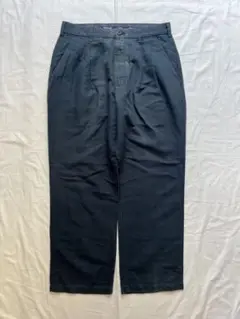 古着 リネンタックパンツ リネンパンツ フェードブラック ワイドパンツ