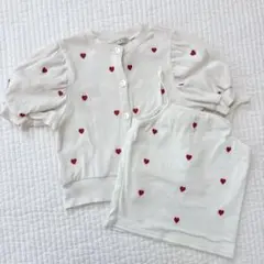 しまむら ハート刺繍 カーディガン キャミソール セット