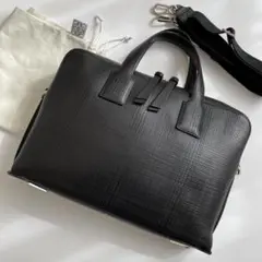 【極美品】ロエベ ブリーフケース 2way ゴヤ アナグラム リネン シン 黒