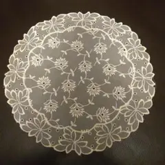 花柄刺繍の透明レースマット