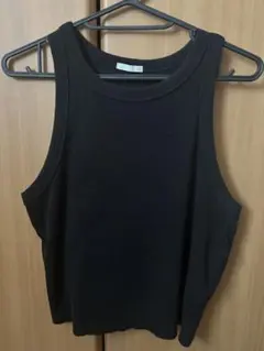 GU ブラックリブ編みタンクトップ XL