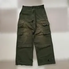 soerte ソエルテ　フレアカーゴパンツ　ワイドパンツ　カーキ　古着